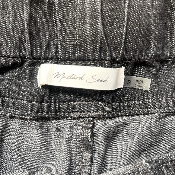 Mustard Seed Women’s Small Black Grey Distressed Casual Joggers Pants - Picture 7 of 10